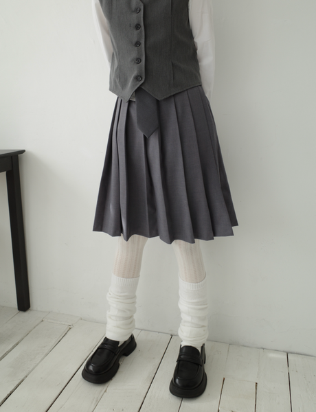 [Myorang] Nako Bendable Pleats Midi Skirt