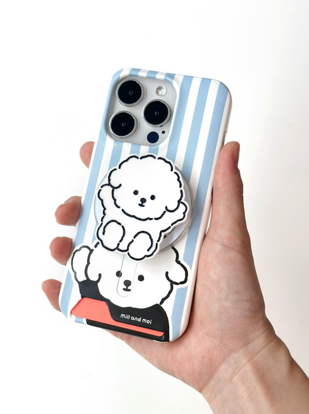 [mill and moi] 뽀글이 보숑이 MagSafe Grip Tok