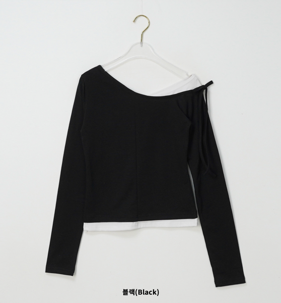 [BINARY01] Kuro Layered Ribbon T-Shirt