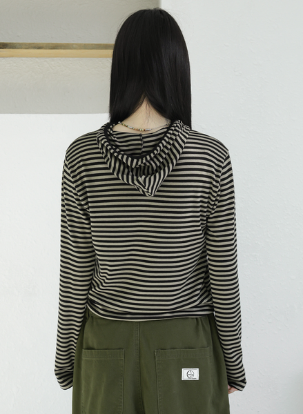 [BINARY01] Dane Stripe Hoodie T-Shirt