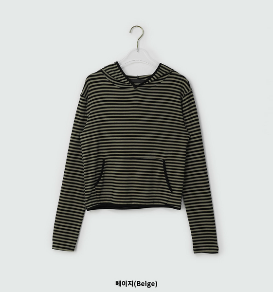 [BINARY01] Dane Stripe Hoodie T-Shirt