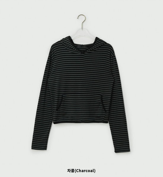 [BINARY01] Dane Stripe Hoodie T-Shirt