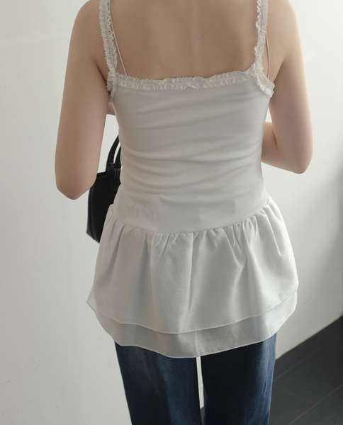 [98°C] Layered Frill Tee