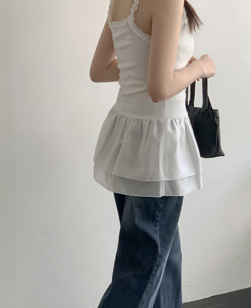 [98°C] Layered Frill Tee