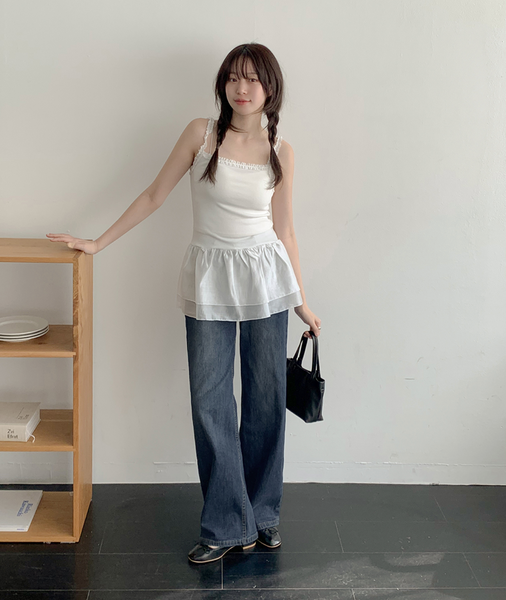 [98°C] Layered Frill Tee