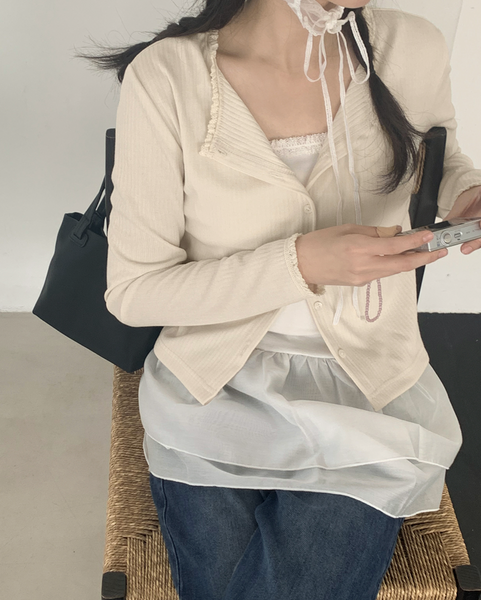 [98°C] [NEAH] Lace Cardigan T-shirt