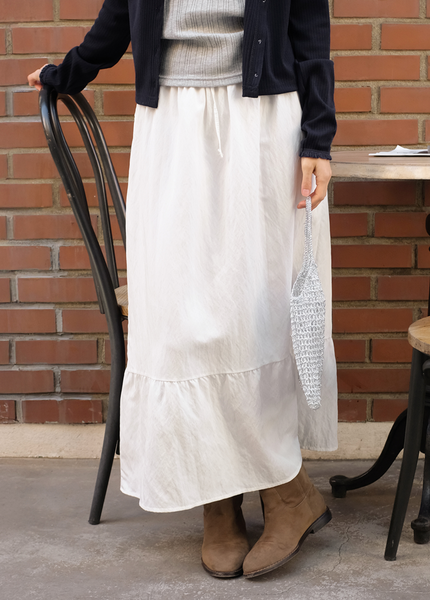 [98°C] Mimi Shirring Long Skirt