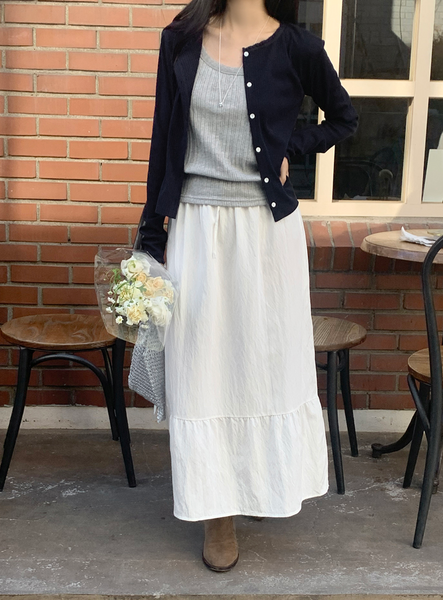 [98°C] Mimi Shirring Long Skirt