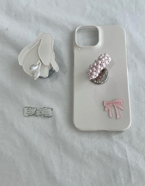 [loumoi] Ring Grip Tok Pale Pink Pearl