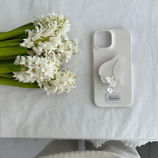 [loumoi] Leaf Series : Ivory Blossom Hard Case