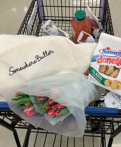 [SOMEWHERE BUTTER.] Letter Reversible Bag - Ivory