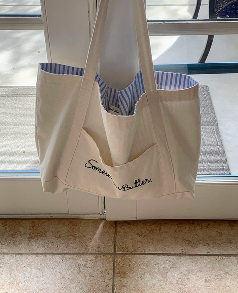 [SOMEWHERE BUTTER.] Letter Reversible Bag - Ivory