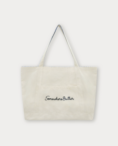 [SOMEWHERE BUTTER.] Letter Reversible Bag - Ivory