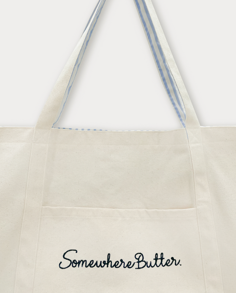 [SOMEWHERE BUTTER.] Letter Reversible Bag - Ivory