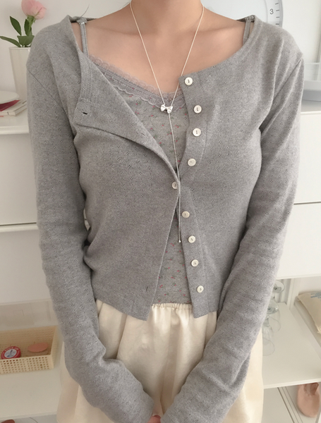 [moat] Drop Ribbon Slide Necklace (silver925)