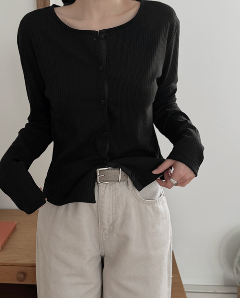 [SLOWAND] # SLOWMADE V-neck T-shirt Cardigan