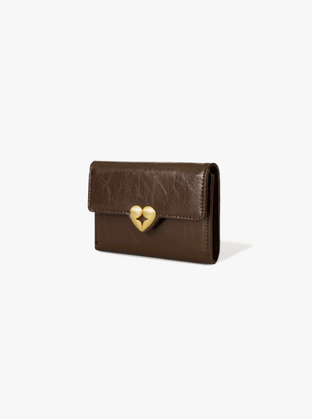 [fennec] HEARTY FLAP WALLET - MOCHA BROWN