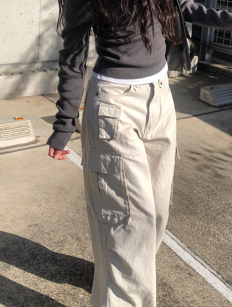 [anyonemore] Beto Pocket Cargo Wide Cotton Pants