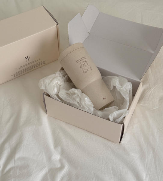 [Mademoment] Ivory Fluffy Bear Eco Tumbler 550ml