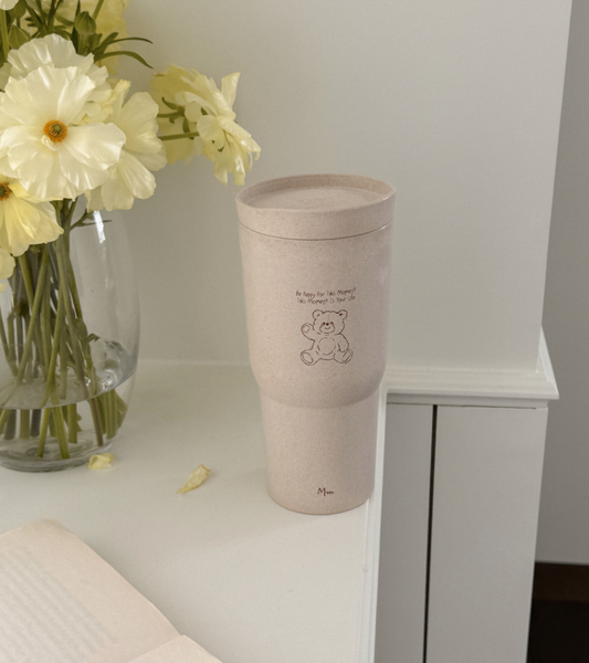 [Mademoment] Ivory Fluffy Bear Eco Tumbler 550ml