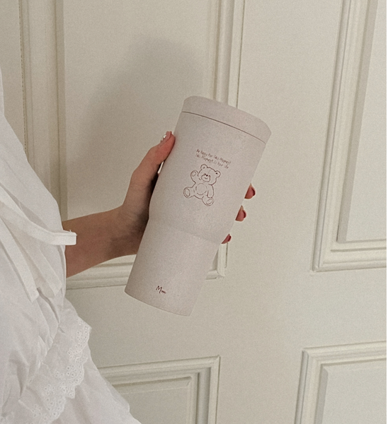 [Mademoment] Ivory Fluffy Bear Eco Tumbler 550ml