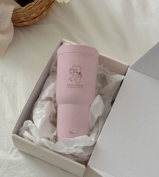 [Mademoment] Pink Strawberry Bear Eco Tumbler 550ml