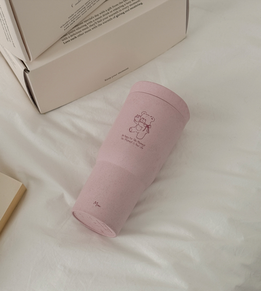 [Mademoment] Pink Strawberry Bear Eco Tumbler 550ml