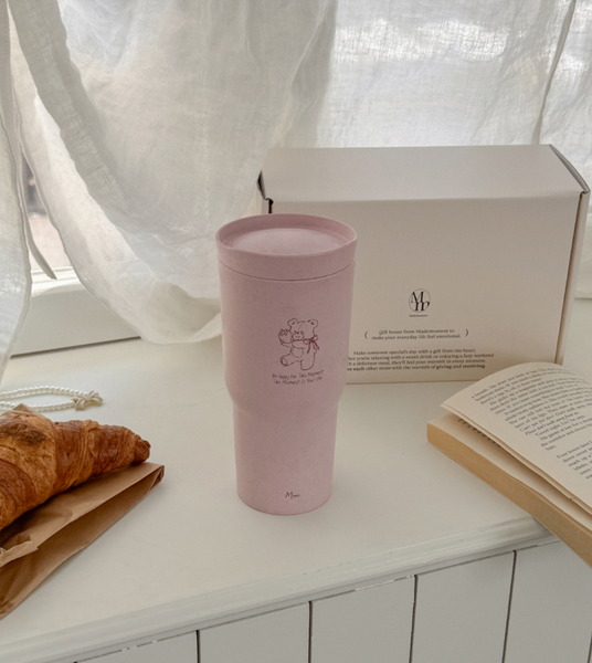 [Mademoment] Pink Strawberry Bear Eco Tumbler 550ml