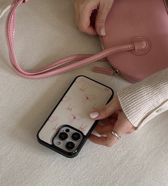 [Mademoment] Fuzzy Ribbon Bunny Bumper Case