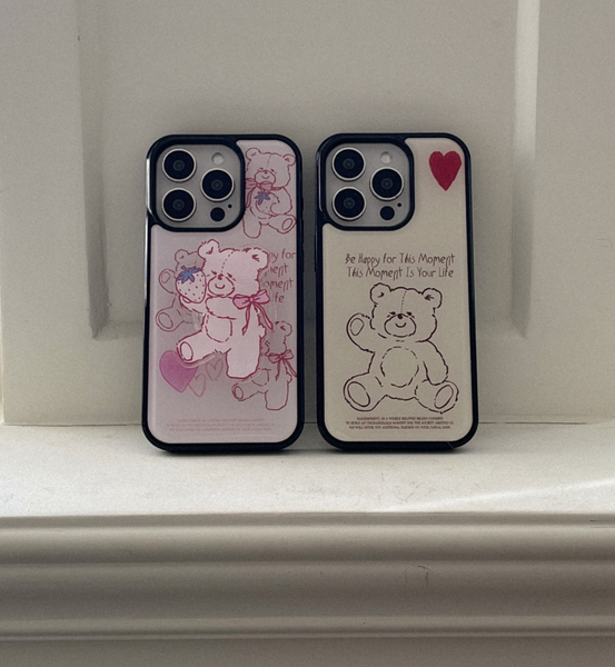 [Mademoment] Fluffy Strawberry Bear Bumper Case