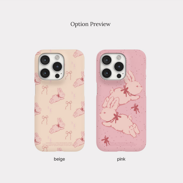 [Mademoment] Fuzzy Ribbon Bunny Hard Case