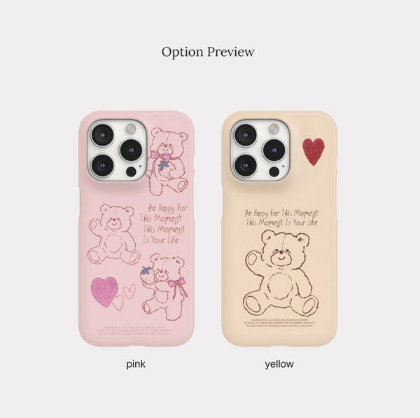 [Mademoment] Fluffy Strawberry Bear Hard Case
