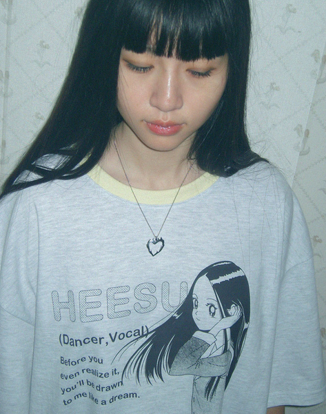 [WONDERVISITOR] HEESU pfp Overfit T-shirt (Light grey)