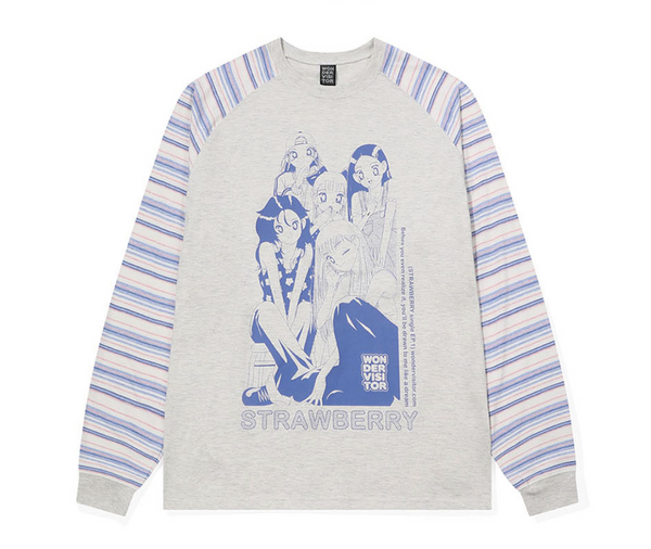 [WONDERVISITOR] Strawberry EP1 Raglan LS-T (Oatmeal)