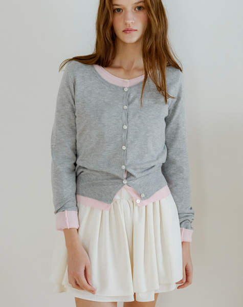 [Letter from Moon] Letters U-neck Basic Cardigan (5colours)