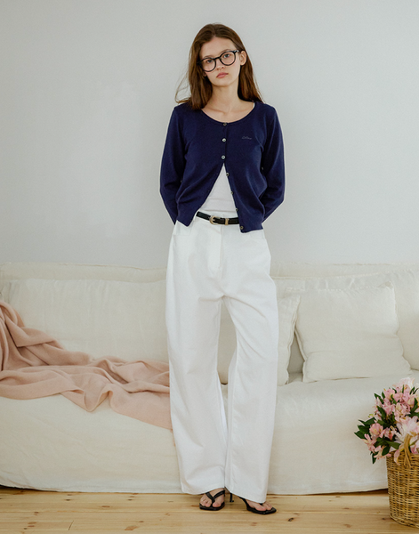 [Letter from Moon] Letters U-neck Basic Cardigan (5colours)