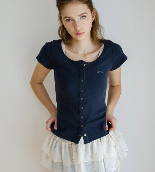 [Letter from Moon] Letters Slim Half Cardigan (4colours)