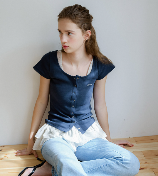 [Letter from Moon] Letters Slim Half Cardigan (4colours)