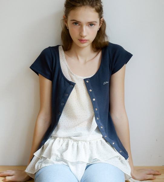 [Letter from Moon] Letters Slim Half Cardigan (4colours)