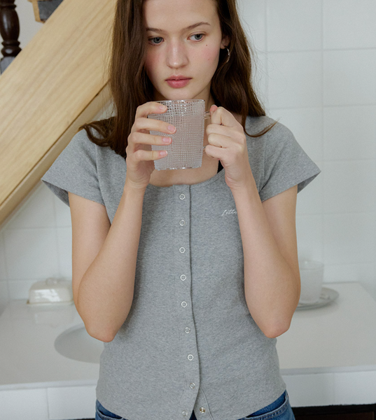 [Letter from Moon] Letters Slim Half Cardigan (4colours)