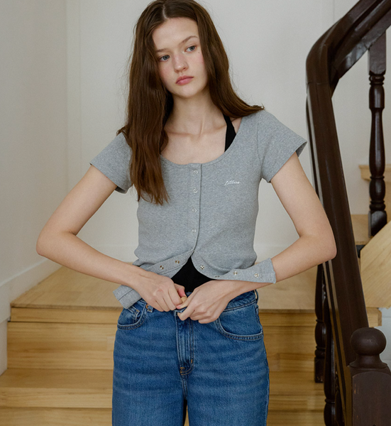 [Letter from Moon] Letters Slim Half Cardigan (4colours)