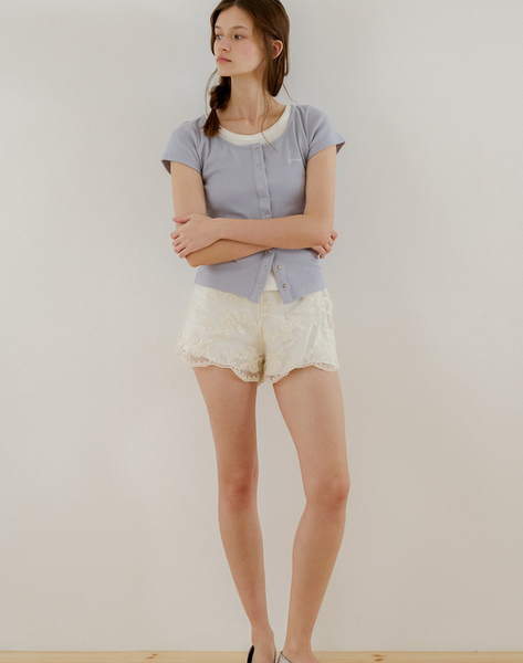 [Letter from Moon] Letters Slim Half Cardigan (4colours)