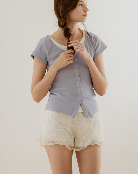 [Letter from Moon] Letters Slim Half Cardigan (4colours)