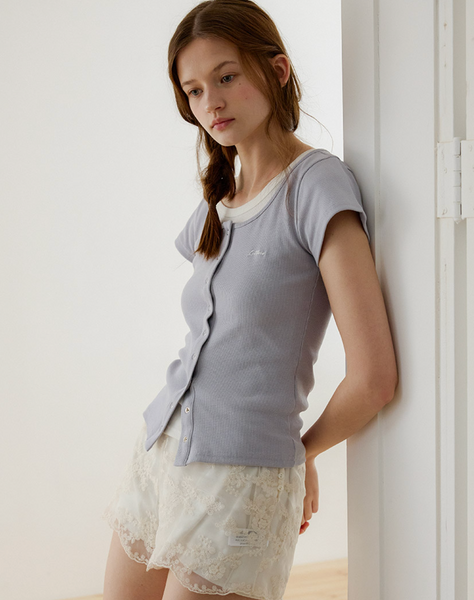 [Letter from Moon] Letters Slim Half Cardigan (4colours)