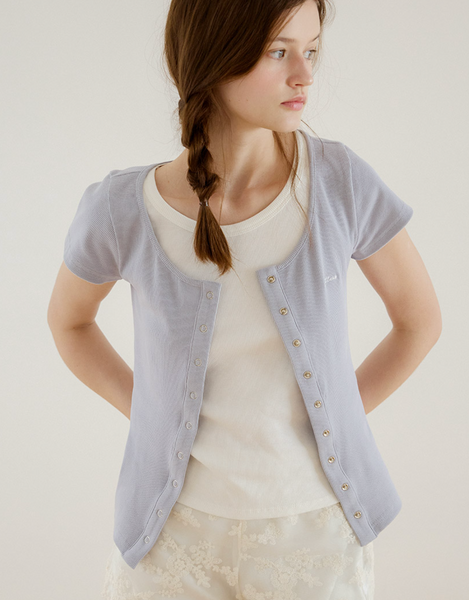 [Letter from Moon] Letters Slim Half Cardigan (4colours)