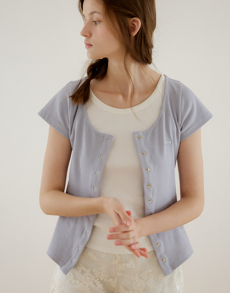 [Letter from Moon] Letters Slim Half Cardigan (4colours)