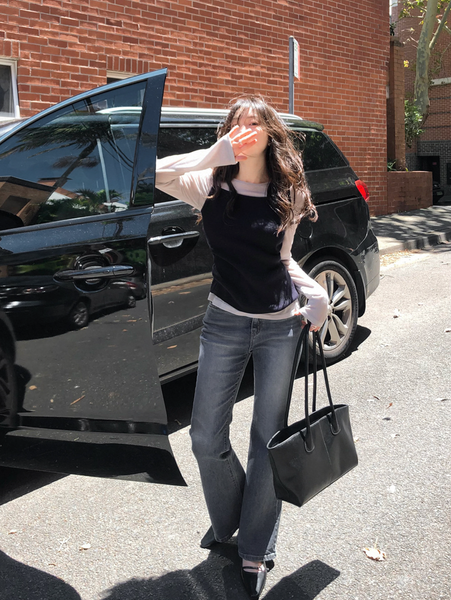 [SLOWAND] # SLOWMADE Hidden Banding Semi-Bootcut Pants