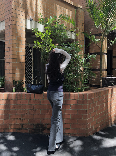 [SLOWAND] # SLOWMADE Hidden Banding Semi-Bootcut Pants