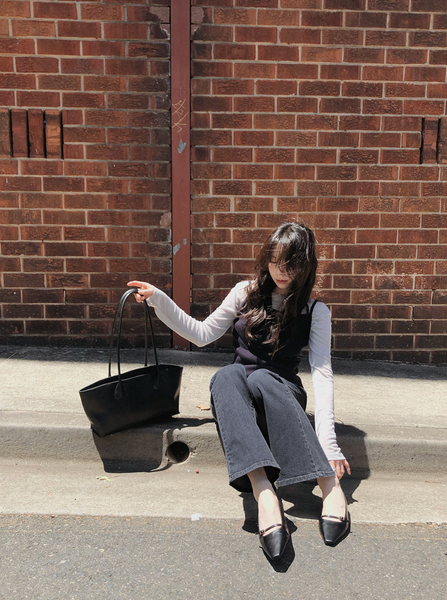 [SLOWAND] # SLOWMADE Hidden Banding Semi-Bootcut Pants