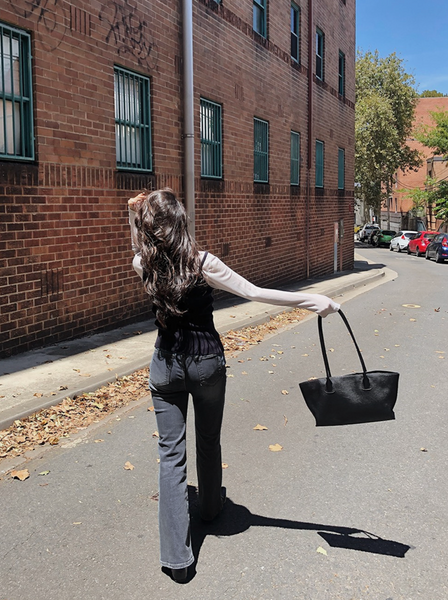 [SLOWAND] # SLOWMADE Hidden Banding Semi-Bootcut Pants